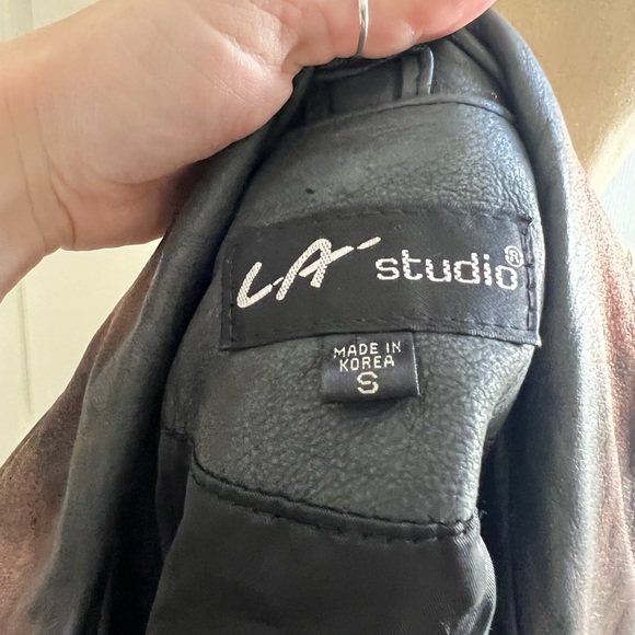 Vintage painted leather jacket - Picture 4 of 5